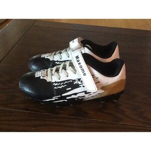 Maxome Kids Sz 2.5 Soccer Baseball Cleats Black Gold Athletic Shoes Size 34
